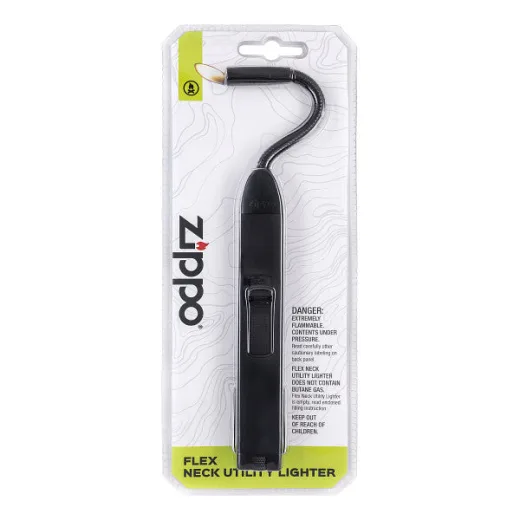 Zippo Flex Neck Utility Lighter, black, refillable butane, flexible neck, wind resistant flame