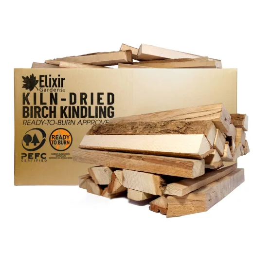 Elixir Gardens Ready to Burn Certified Kiln-Dried Birch Kindling (4kg, PEFC sourced)